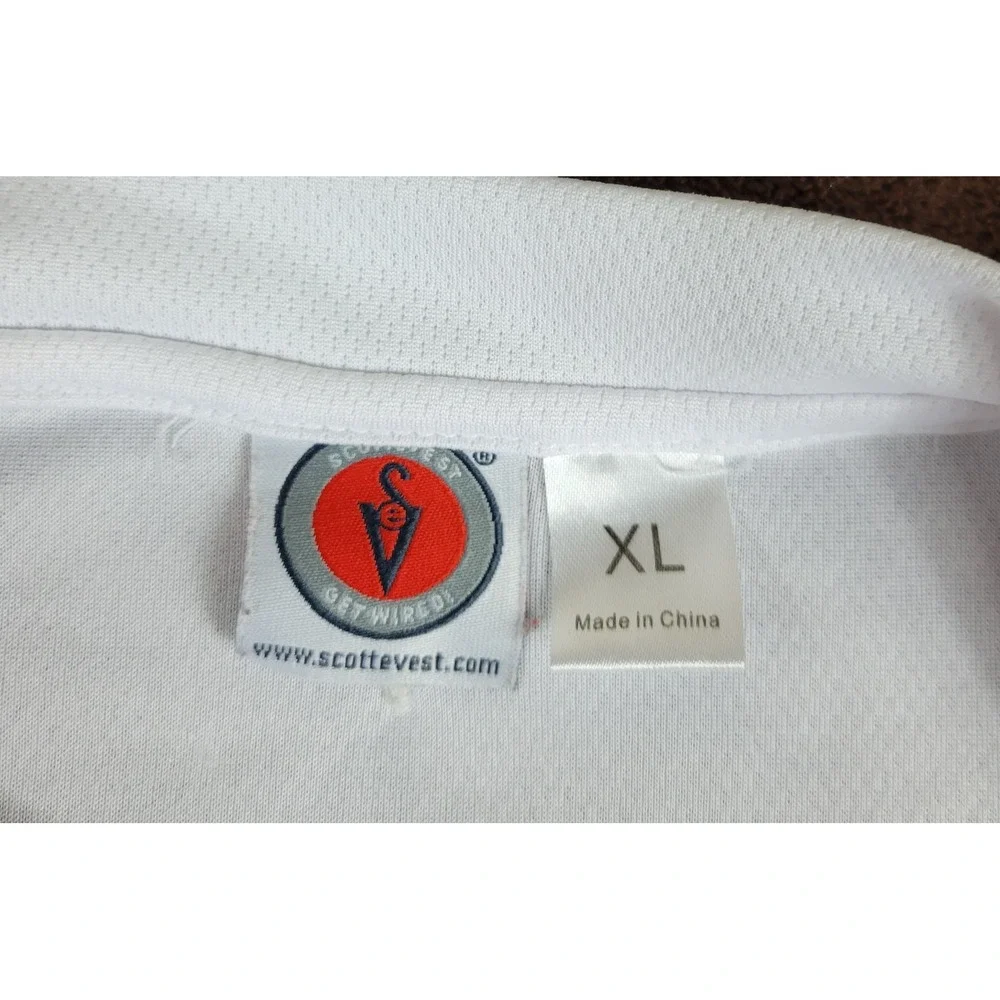 Scottevest TEC Technology Enabled Clothing White Long Sleeve Shirt XL Travel Top
